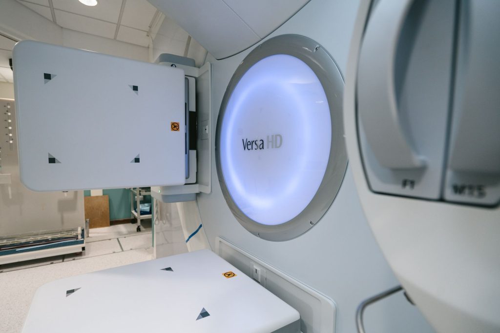 oncology clinic waiting room with modern medical equipment