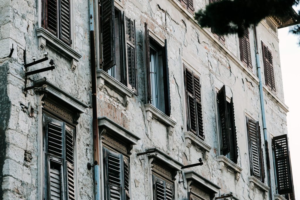 Croatian hospital building exterior facade, no people visible